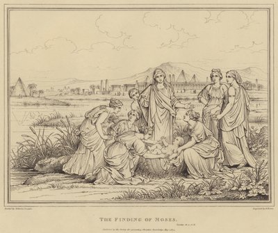 Znalezienie Mojżesza, Księga Wyjścia autorstwa after Nicolas Poussin