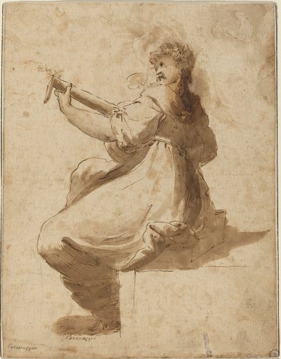 Gracz na lutni autorstwa after Orazio Gentileschi