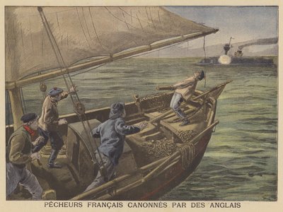 Francuscy rybacy ostrzelani przez Brytyjczyków autorstwa after Oswaldo Tofani