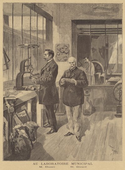 Naukowcy analizujący bomby anarchistyczne w paryskim laboratorium miejskim autorstwa after Oswaldo Tofani