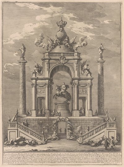 Prima Macchina dla Chin z 1751 r.: Łuk triumfalny dla Rogera I z Sycylii autorstwa after Paolo Posi Giuseppe Vasi