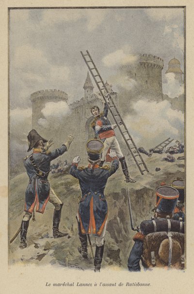 Marszałek Lannes podczas szturmu na Ratyzbon, 1809 autorstwa after Paris