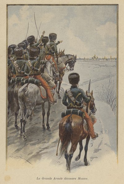 Napoleons Grande Armee przybywa pod Moskwę, 1812 autorstwa after Paris