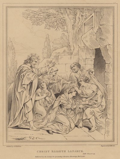 Chrystus wskrzesza Łazarza, Łukasza autorstwa after Peter Paul Rubens