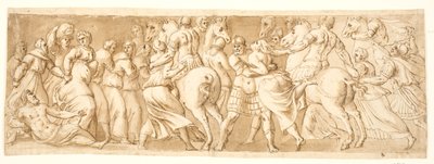 Gwałt na kobietach Sabine, lewa połowa autorstwa after Polidoro da Caravaggio