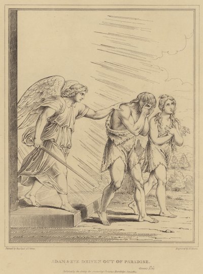 Adam i Ewa wypędzeni z raju, Księga Rodzaju autorstwa after Raphael