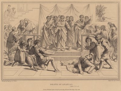 Śmierć Ananiasza, Dzieje Apostolskie autorstwa after Raphael
