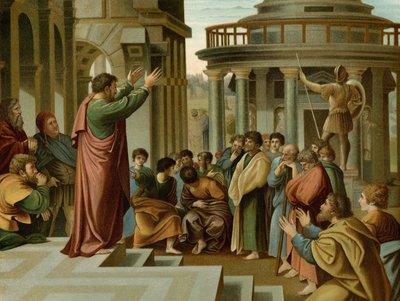 Paweł naucza w Atenach autorstwa after Raphael