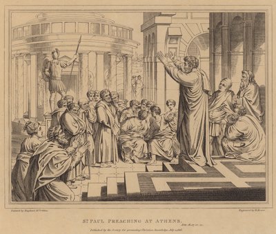 Św. Paweł głosił w Atenach, Dzieje Apostolskie autorstwa after Raphael