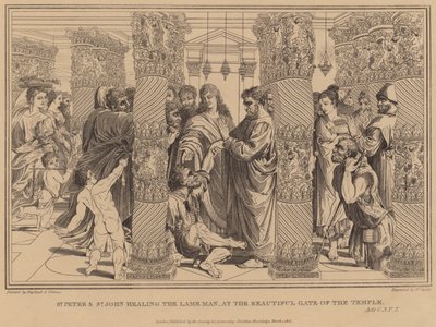 Św. Piotr i św. Jan uzdrawiający Kulawego, przy Pięknej Bramie Świątyni, Dzieje autorstwa after Raphael