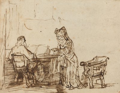 Hannah odrzuca wyrzuty proroka Elia autorstwa after Rembrandt van Rijn
