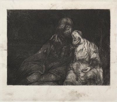 Dwie postacie autorstwa after Rembrandt van Rijn