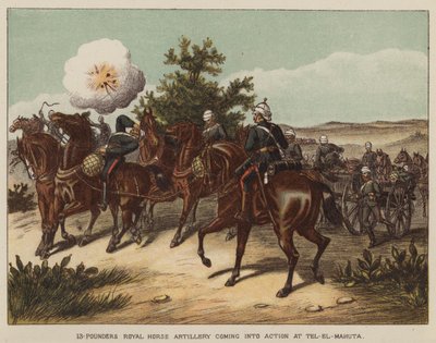 13-funtowa Królewska Artyleria Konna wchodzi do akcji w Tel-El-Mahuta autorstwa after Richard Simkin