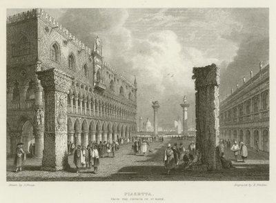 Piazzetta, z kościoła św Marka autorstwa Samuel (after) Prout