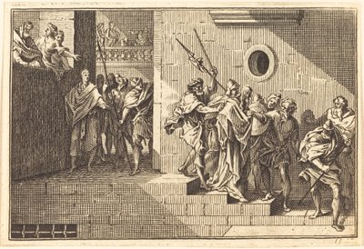 Herod odsyła Chrystusa z powrotem do Piłata autorstwa after Sébastien Le Clerc I
