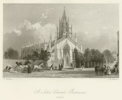 Kościół św. Jana, Richmond, 1840 autorstwa after Thomas Allom