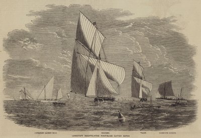 Regaty Lowestoft, mecz przecinaków pierwszej klasy autorstwa after Thomas Harrington Wilson