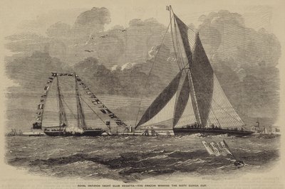 Regaty Royal Harwich Yacht Club, Amazon wygrywający Puchar Sześćdziesiąt Gwinei autorstwa after Thomas Harrington Wilson