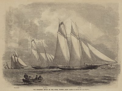Mecz szkunerów Royal Thames Yacht Club autorstwa after Thomas Harrington Wilson