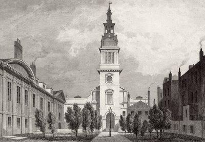 Kościół Chrystusowy i część Szpitala Chrystusowego, 1831 autorstwa Thomas Hosmer after Shepherd