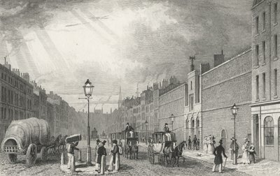 Farringdon Street i więzienie floty, 1830 r autorstwa Thomas Hosmer after Shepherd