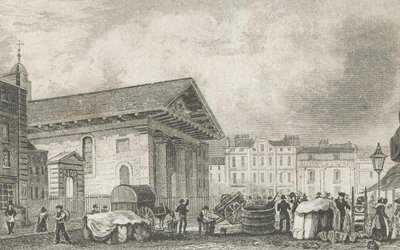 St Pauls Covent Garden, ok. 1810 r. autorstwa Thomas Hosmer after Shepherd