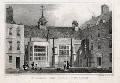 Staples Inn Hall Holborn, 1830 autorstwa Thomas Hosmer after Shepherd