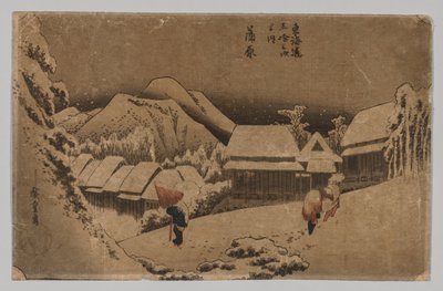 Kambara: wieczorny śnieg autorstwa after Utagawa Hiroshige