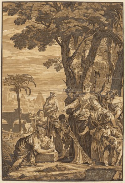 Znalezienie Mojżesza autorstwa after Veronese John Baptist Jackson