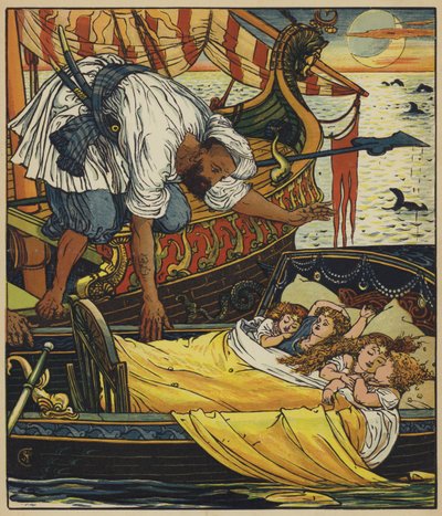 Korsarz ratuje dzieci autorstwa after Walter Crane