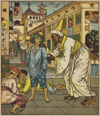 Mag zaczepia Aladyna autorstwa after Walter Crane
