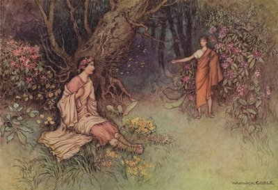Geoffrey Chaucer, Opowieść rycerzy autorstwa after Warwick Goble