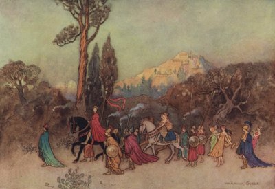 Geoffrey Chaucer, Opowieść rycerzy autorstwa after Warwick Goble