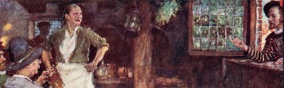 Szekspir odwiedza Tawernę Syrenek, żeby sprawdzić, czy jest tam Ben Jonson autorstwa after William Hatherell