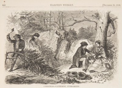 Boże Narodzenie – Zbieranie Evergreens autorstwa Winslow Homer