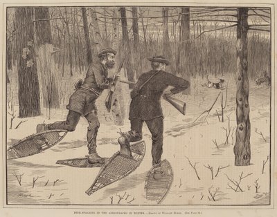 Polowanie na jelenie w Adirondacks zimą autorstwa Winslow Homer