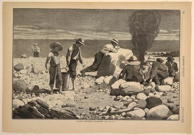 Szkice nad morzem – pieczone małże autorstwa Winslow Homer