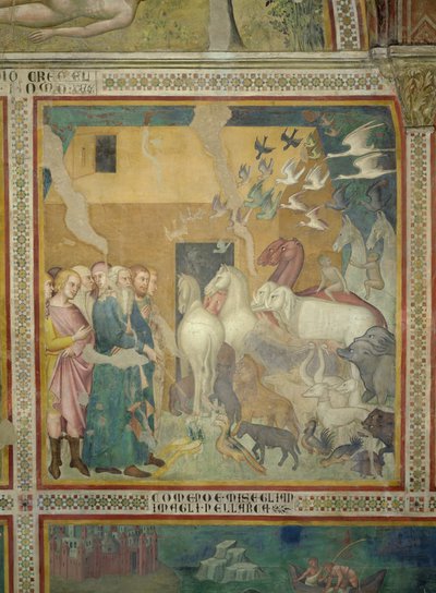 Noe prowadzący zwierzęta do arki, 1356-67 (zob. też 59303) autorstwa also Manfredi de Battilori Bartolo di Fredi