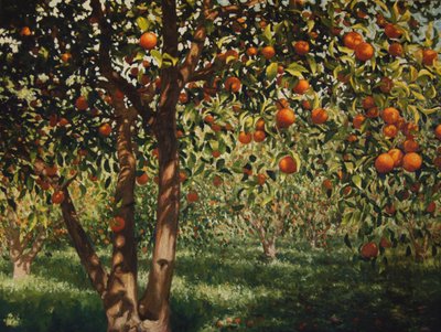 Cisza pod pomarańczami II, 2012, olej na płótnie autorstwa angus hampel