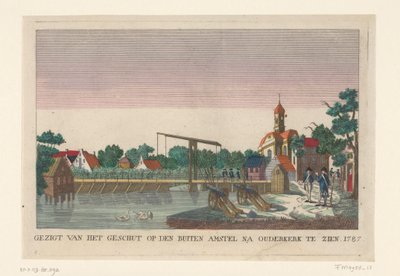 Bateria w Ouderkerk, 1787 Widok artylerii na den Buiten Amstel za Ouderkerk na wystawie 1787 (tytuł na obiekcie) Baterie wokół Amsterdamu w 1787 r. (kopie niemieckie) (tytuł serii) autorstwa anonymous (attributed to)