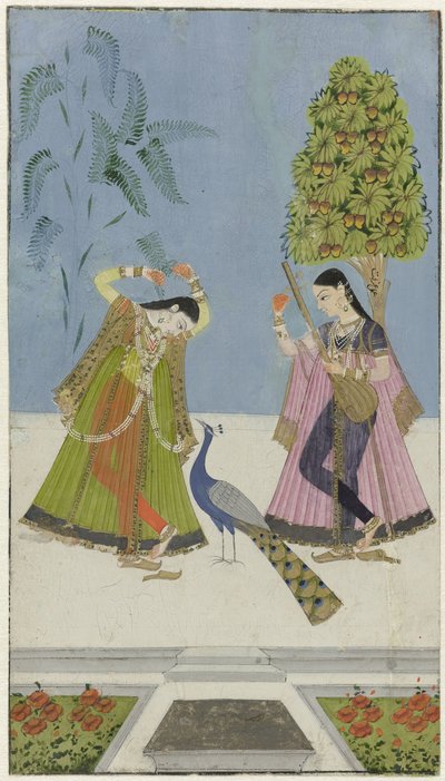 Dwie kobiety i paw, Gujara Ragini autorstwa anonymous (attributed to)