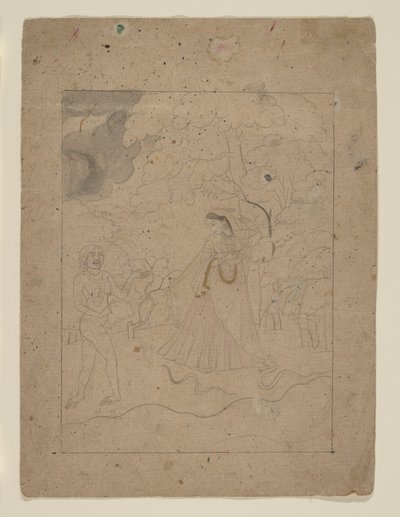 Abhisarika Nayika (Heroine Braving the Night) autorstwa anonymous 