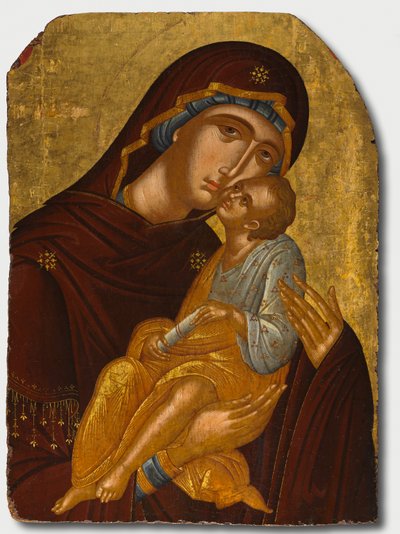 Ikona Matki Bożej i Dzieciątka Chrystus (Dziewica Eleousa) autorstwa attributed to Angelos Akotantos (Greek, d. 1450)