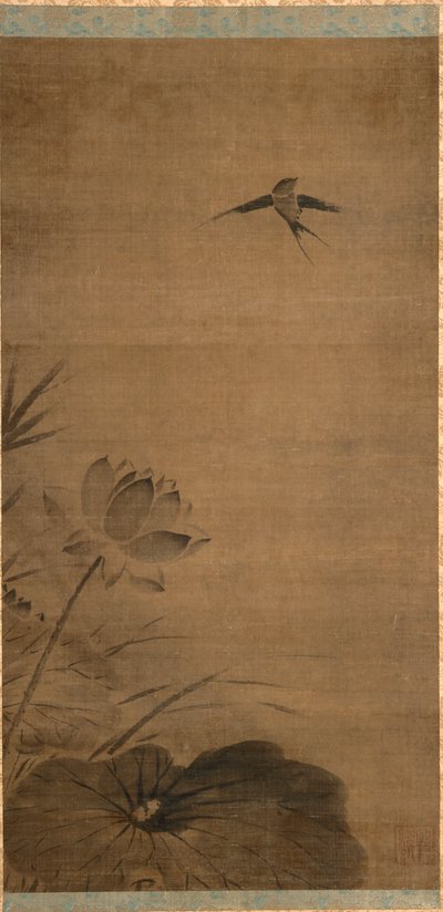 Jaskółka i Lotos autorstwa attributed to Fachang Muqi