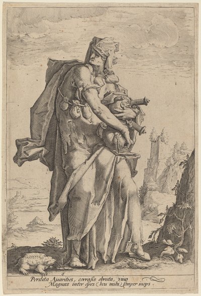 Chciwość autorstwa attributed to Jacob Matham, after Hendrik Goltzius