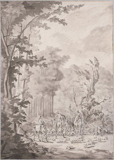 Polowanie w Marly autorstwa attributed to Jean Baptiste Martin, Le Vieux