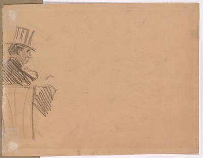 Właściwy profil mężczyzny noszącego wysoki kapelusz (verso) autorstwa attributed to Jean Louis Forain