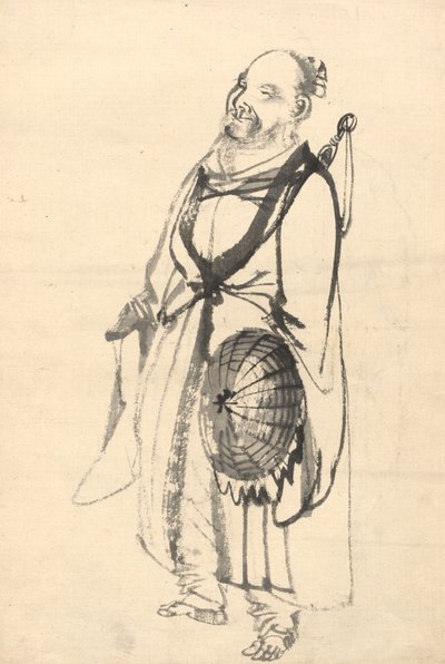 Wędrujący pustelnik autorstwa attributed to Kono Bairei