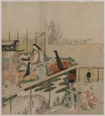 Panie dworskie robiące lalki autorstwa attributed to Kubo Shunman