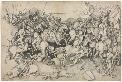 Bitwa św. Jakuba Większego w Clavijo autorstwa attributed to Martin Schongauer